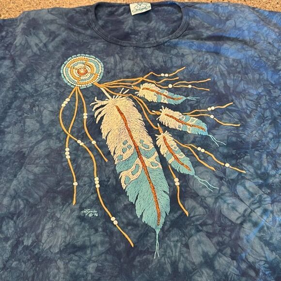 LYNEE APPAREL Vintage 1996 Southwestern Puffy Tie Dye Oversized Tee - Picture 10 of 13